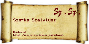 Szarka Szalviusz névjegykártya